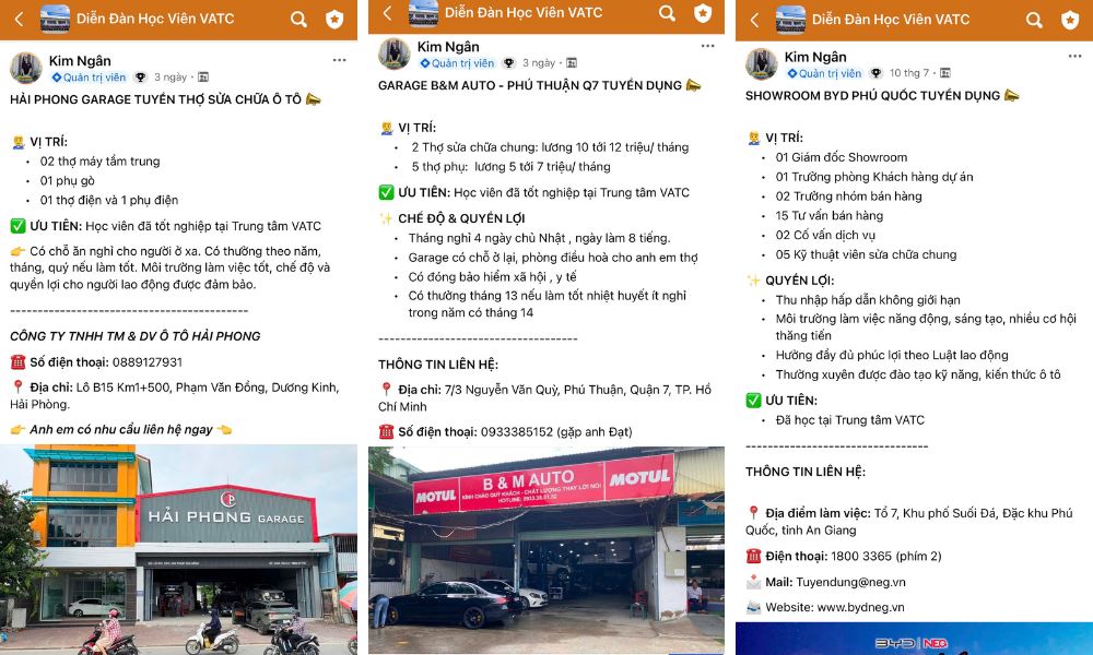 vatc hỗ trợ giới thiệu việc làm sau khoá học
