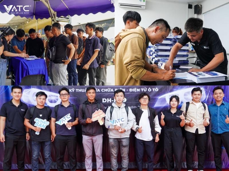 các anh em học viên check-in và làm thủ tục nhập học tại VATC
