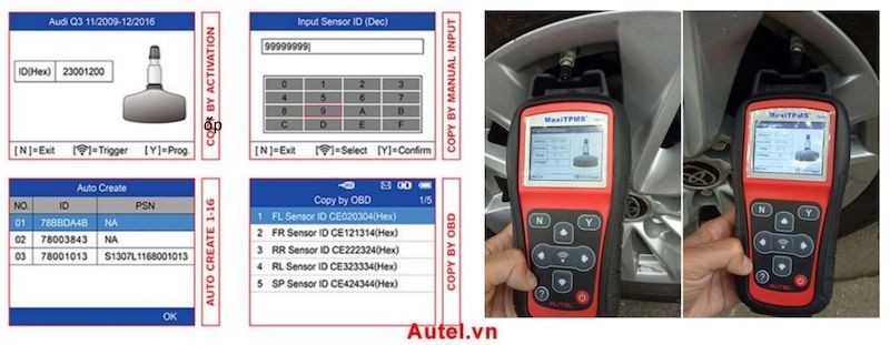 cài đặt ID cảm biến áp suất lốp
