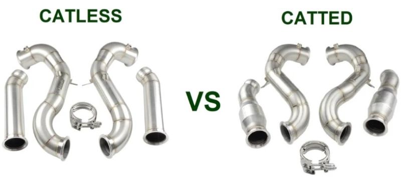Hình 4. Sự khác biệt giữa Catless và Catted downpipe