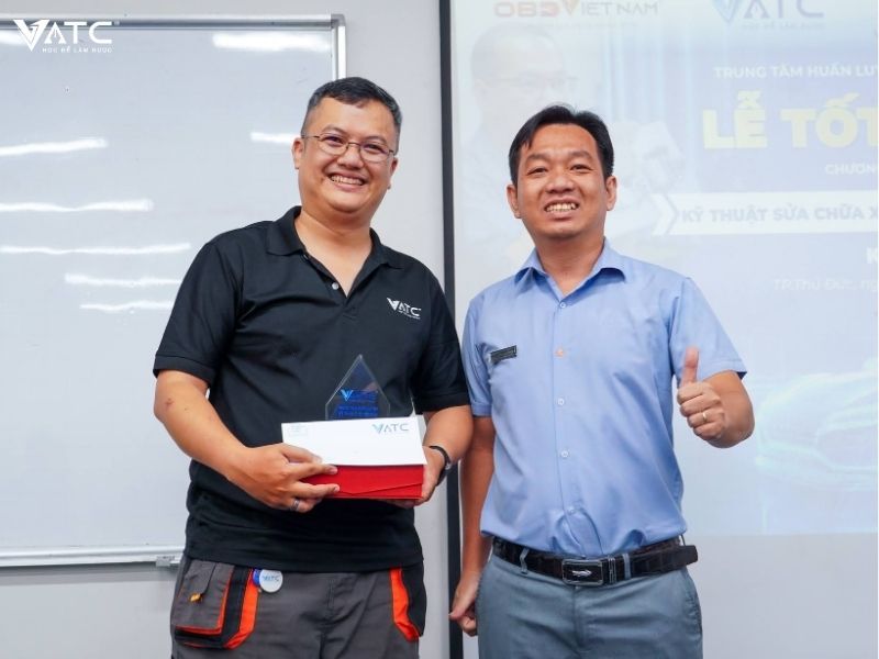 học viên Nguyễn Thanh Vũ đạt thành tích cao nhất lớp EVK3
