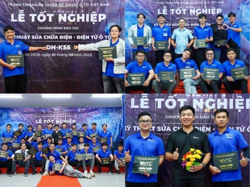 khoảnh khắc đáng nhớ của lớp Kỹ thuật sửa chữa điện - điện tử ô tô K55