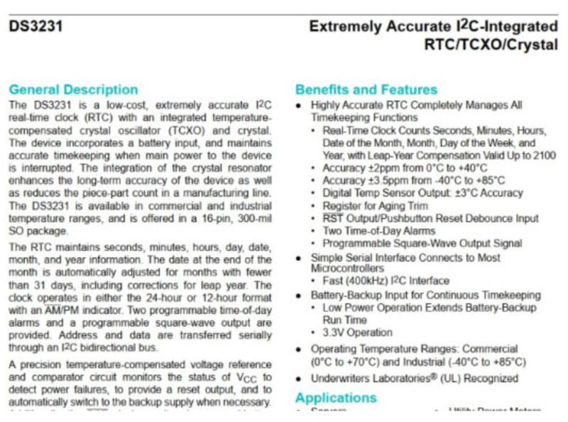 định dạng chung của datasheet