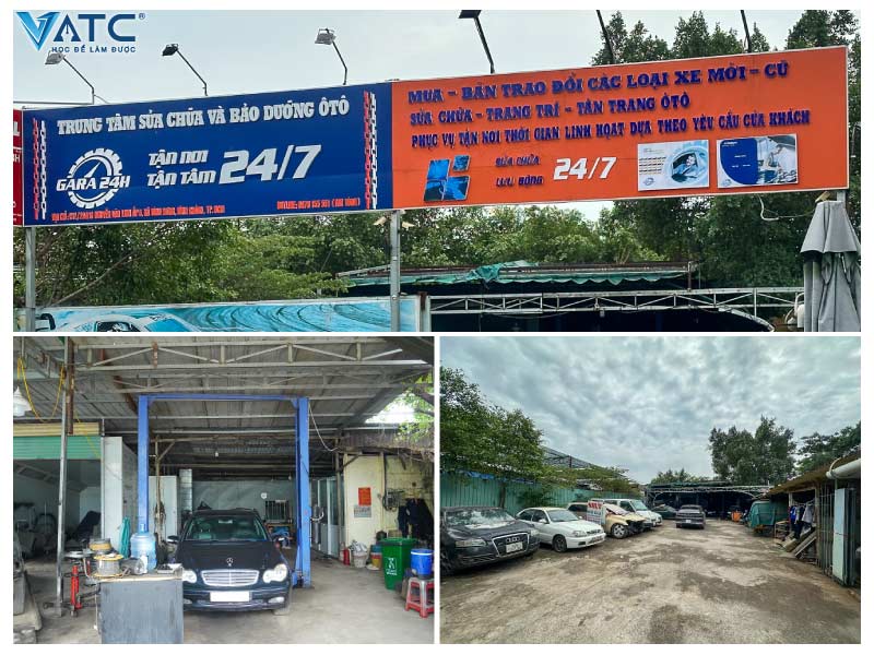 cơ sở vật chất tại gara 24h của anh tùng