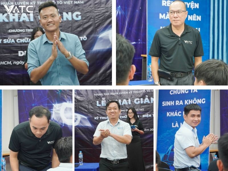 quý ban lãnh đạo cùng quý giảng viên tham dự lễ khai giảng lớp kỹ thuật sửa chữa điện - điện tử ô tô k58