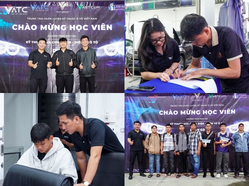 các anh em học viên check-in và làm thủ tục nhập học tại VATC