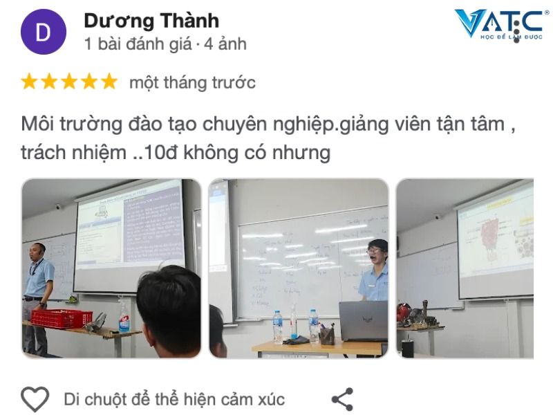 đánh giá thực tế của học viên tại trung tâm vatc