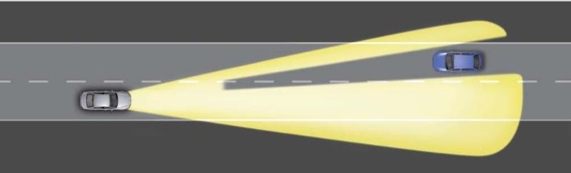 Audi A8 với chùm tia chính Matrix Beam trong tình huống có xe cộ đang chạy tới