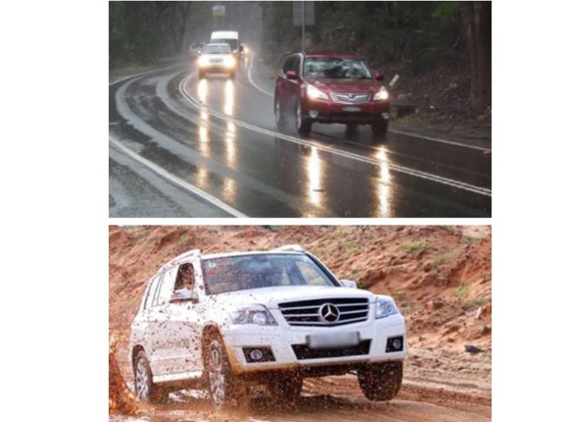 Cẩn thận khi lái xe trên đường ướt.