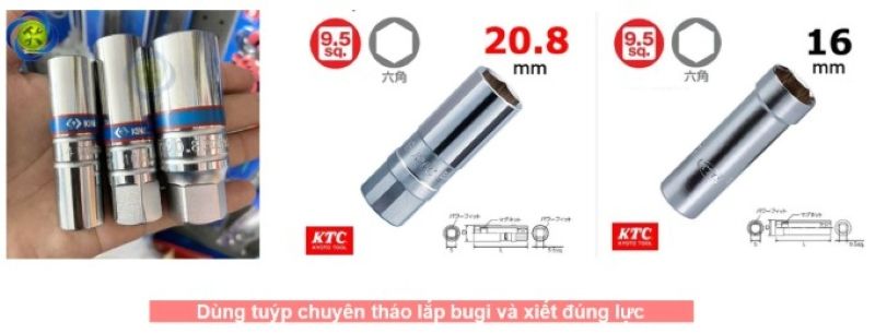 Dùng tuýp chuyên tháo lắp bugi và xiết đúng lực hình 2