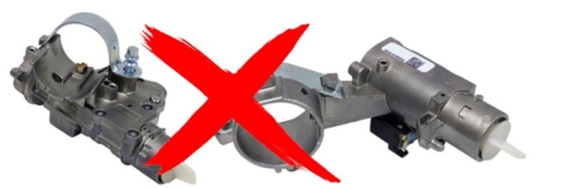 Hình 1 Khóa vô lăng bằng chìa khóa cơ