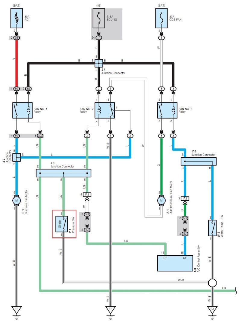 mạch điện của công tắc áp suất