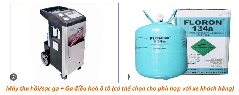 máy thu hồi sạc ga và ga điều hoà ô tô