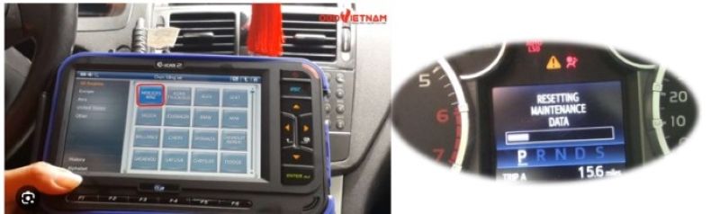 Reset lại đèn báo nhắc bảo dưỡng hoặc treo thẻ nhắc bảo dưỡng cho lần tiếp theo