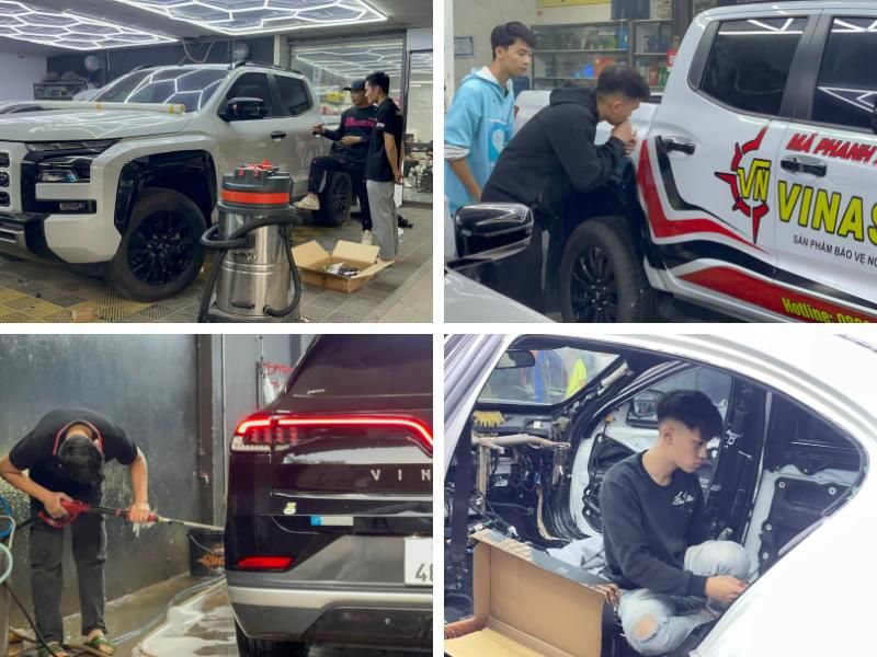 Đội ngũ anh em thợ đang làm việc tại Luck Auto