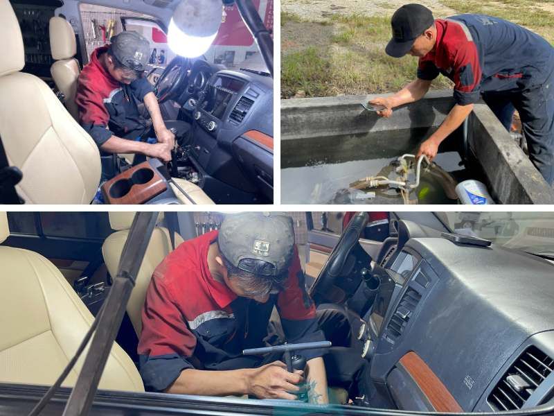 Đội ngũ kỹ thuật viên của Garage ô tô Tiến Thành