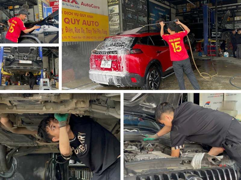 Đội ngũ thợ trong Nguyễn Quý Auto - luôn được anh Quý theo sát hỗ trợ