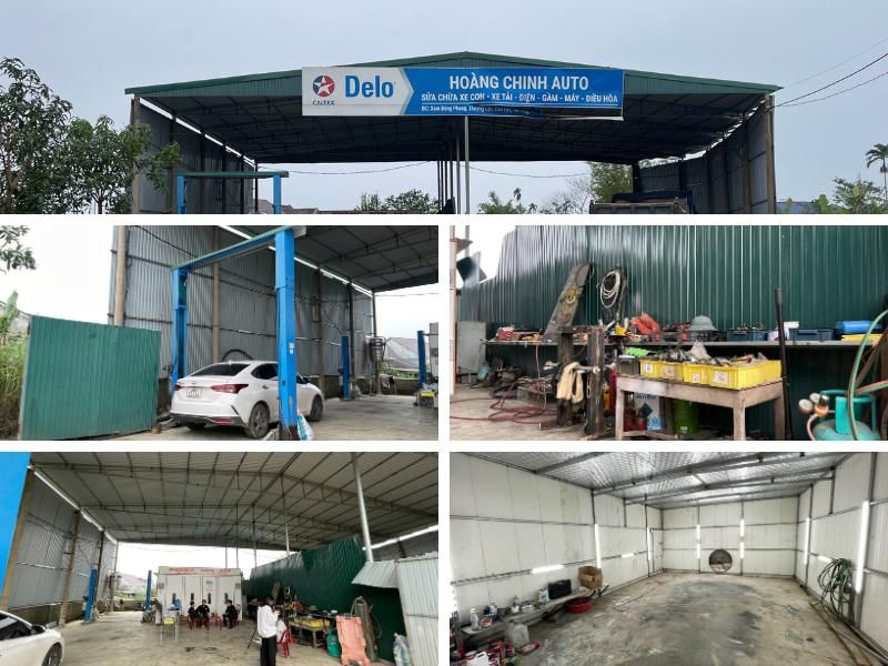 Garage Hoàng Chinh Auto - tên Garage là tên của dượng anh - người đã từng làm về xe tải nặng trước đó - rồi sau đó giao xưởng lại cho anh