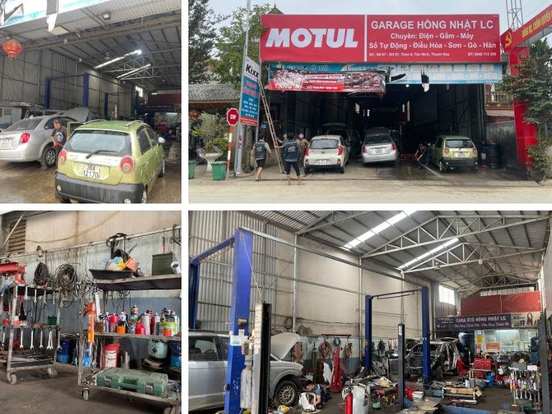 Garage Hồng Nhật LC chuyên các dịch vụ về Điện - Gầm - Máy - Số tự động - Điều hòa - Sơn - Gò - Hàn