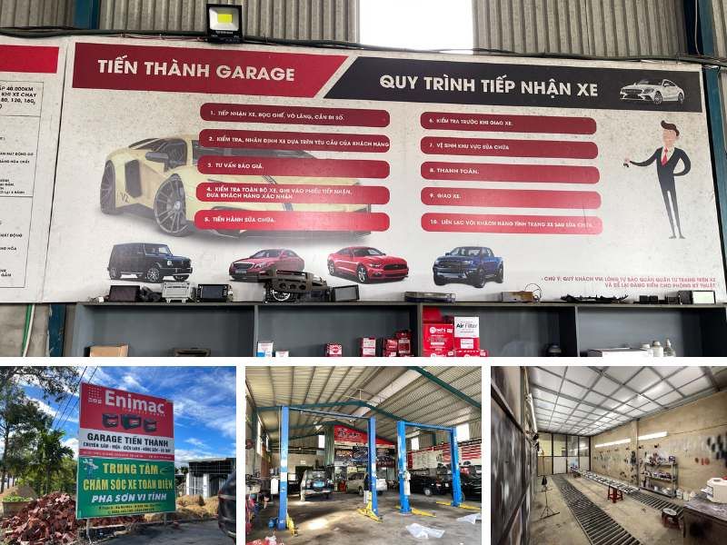 Garage ô tô Tiến Thành được anh Thành trang bị đầy đủ trang thiết bị