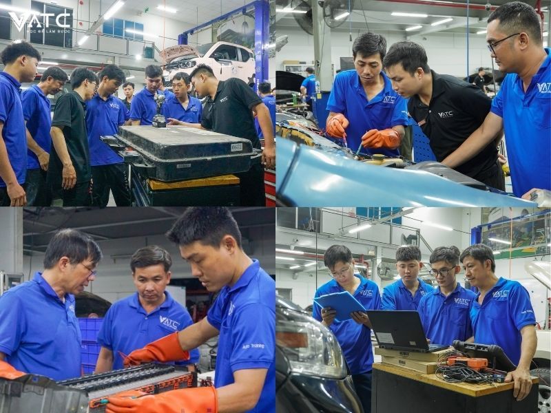 hành trình học tập hơn 2 tháng của lớp Kỹ thuật sửa chữa xe ô tô Điện - xe ô tô Hybrid K4