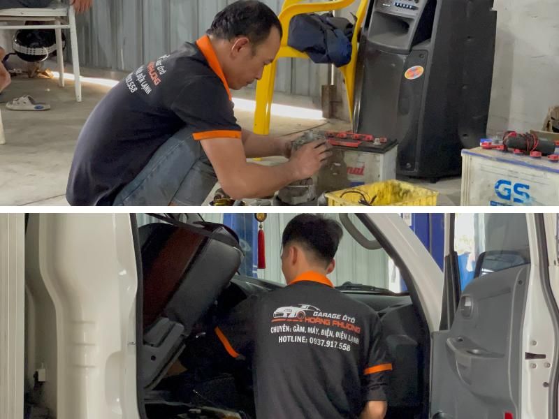 Những anh em đang làm việc, đồng hành cùng garage Hoàng Phương