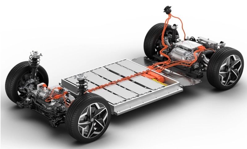 pin cao áp trên xe điện