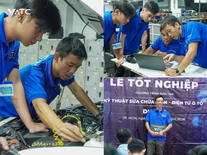 H8. Anh Nguyễn Tấn Đạt - học viên xuất sắc nhất của lớp Kỹ thuật sửa chữa điện - điện tử ô tô K58
