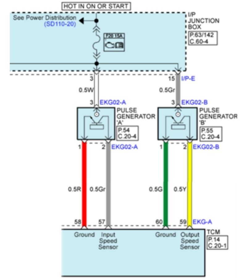 Mạch điện cảm biến tốc độ trục đầu vào loại Halll 3 dây