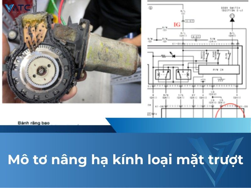 Mô tơ nâng hạ kính loại mặt trượt