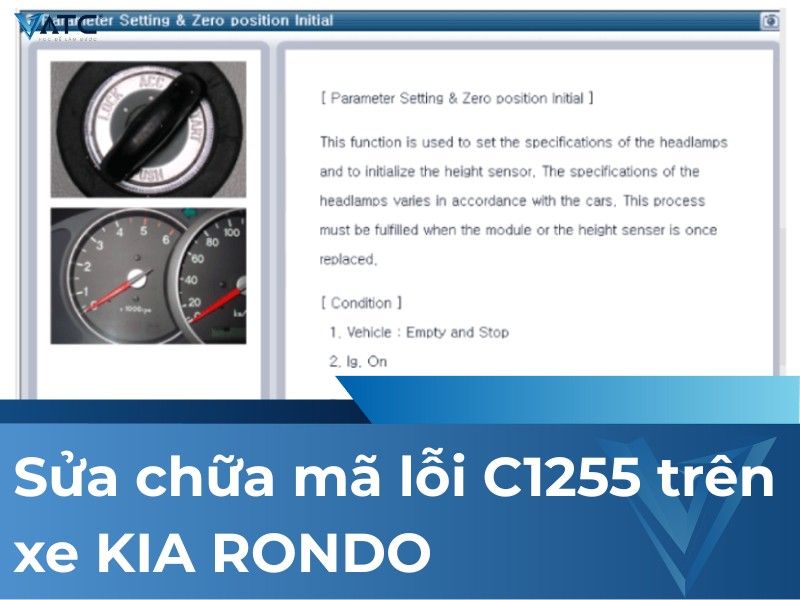 Sửa chữa mã lỗi C1255 trên xe KIA Rondo